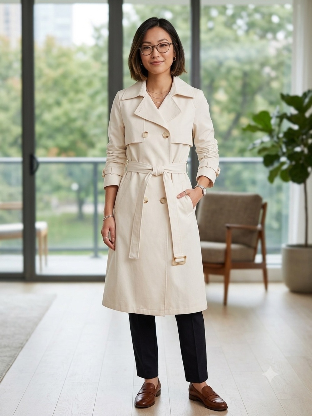 S. Sam Edelman DOUBLE BREASTED TRENCH COAT